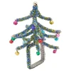 Blue Beaded Christmas Tree Napkin Rings, Set of 4