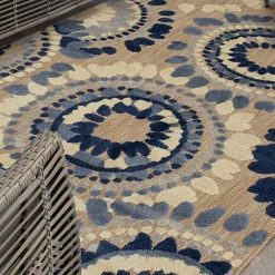 Blue Bliss Bay Outdoor Area Rug, 7x10