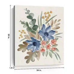 Blue Botanical Blend Canvas Art Print