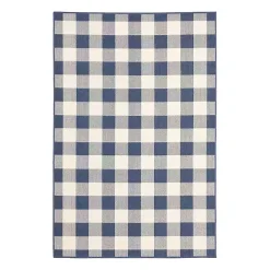Blue Buffalo Check Outdoor Area Rug, 6x9