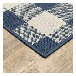 Blue Buffalo Check Outdoor Accent Rug, 2x3