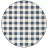 Blue Buffalo Check Round Outdoor Area Rug, 7 ft.
