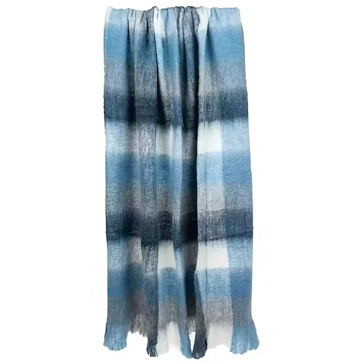 Blue Buffalo Check Wool Handloomed Throw