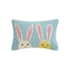 Blue Bunny and Chick Lumbar Pillow
