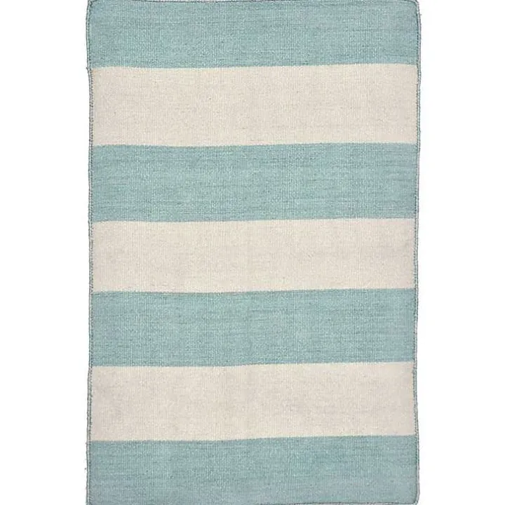 Blue Cabana Stripe Indoor/Outdoor Scatter Rug
