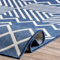 Blue Cassie Global Outdoor Area Rug, 5x8