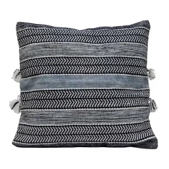 Blue Chevron Woven Outdoor Pillow