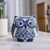 Blue Chinoiserie Owl Figurine
