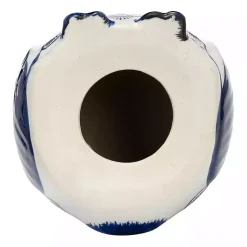 Blue Chinoiserie Owl Figurine