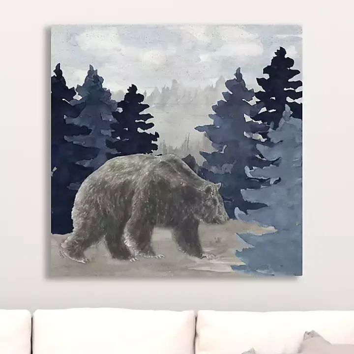 Blue Cliff Mountains Bear I Canvas Art Print