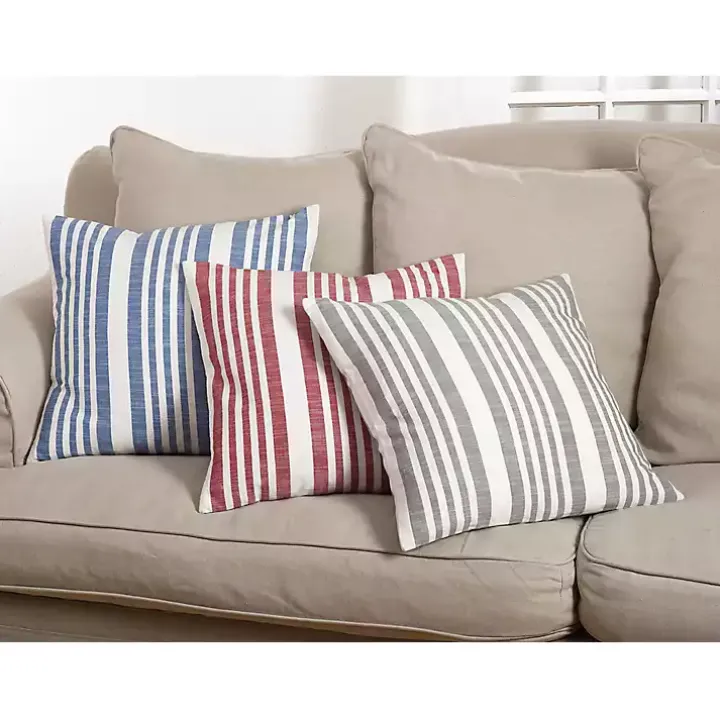 Blue Coastal Stripe Pillow