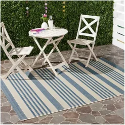 Blue Courcy Transitional Outdoor Accent Rug