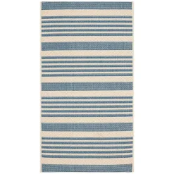 Blue Courcy Transitional Outdoor Accent Rug