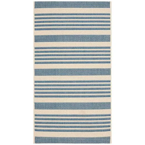 Blue Courcy Transitional Outdoor Accent Rug