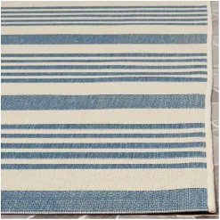Blue Courcy Transitional Outdoor Accent Rug