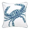 Blue Crab Embellished Pillow