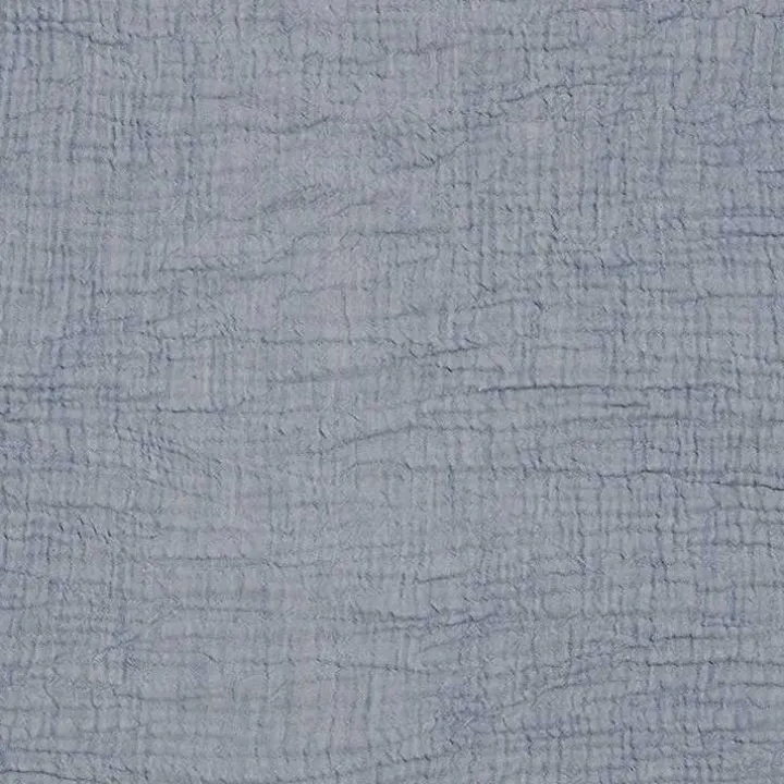 Blue Crinkled Cotton Fringe Throw