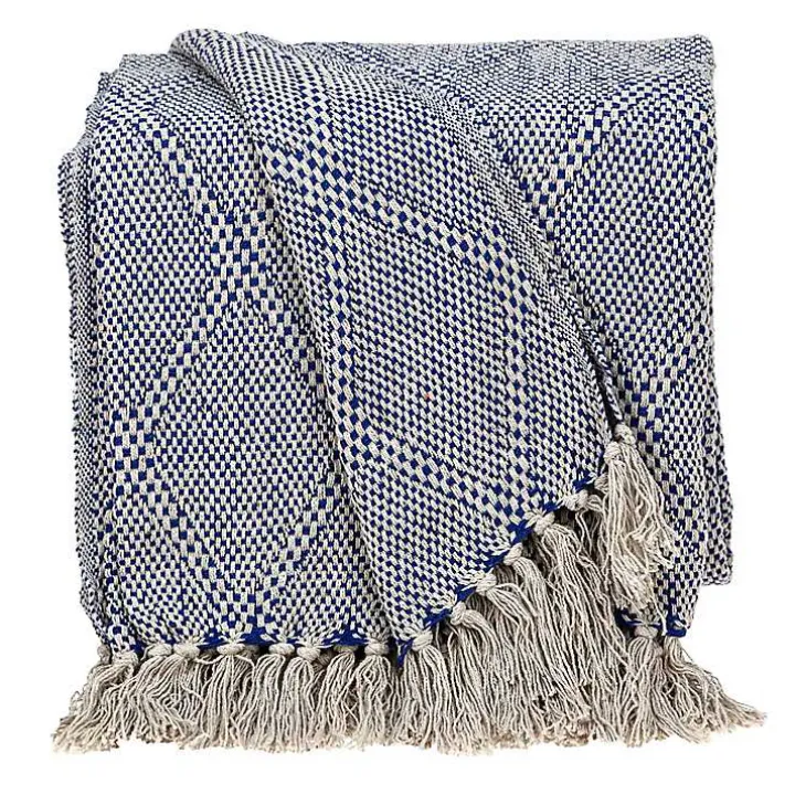 Blue Diamond Handwoven Throw