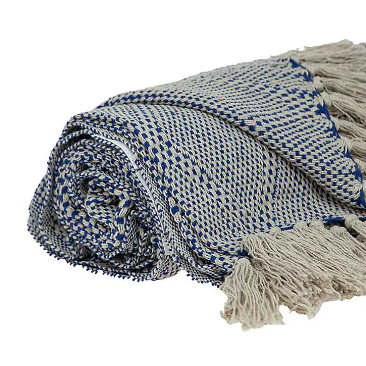 Blue Diamond Handwoven Throw