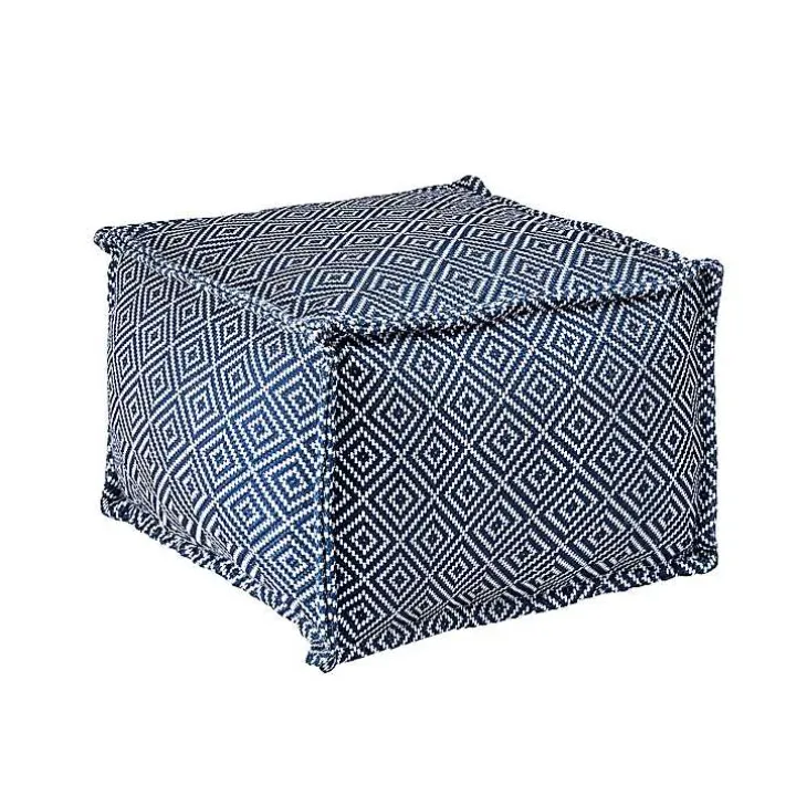Blue Diamond Outdoor Pouf