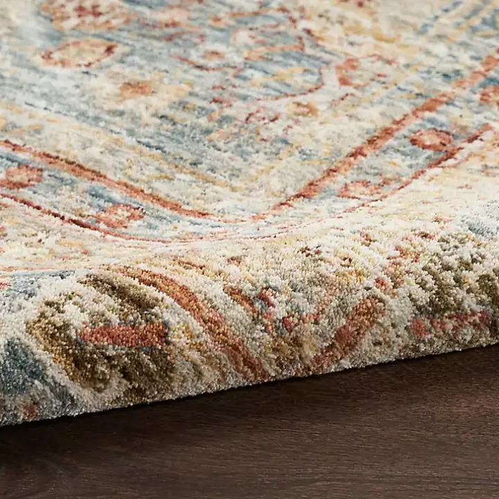 Blue Distressed Multi Medallion Area Rug, 5x7