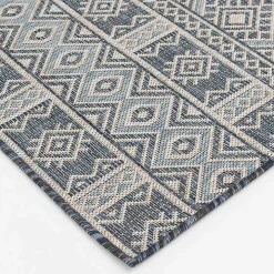 Blue Draya Indoor/Outdoor Area Rug, 5x7