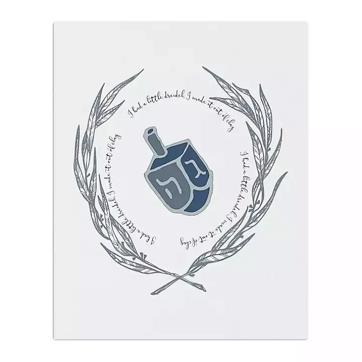 Blue Dreidel Canvas Art Print