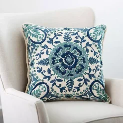 Blue Embroidered Claudia Pillow