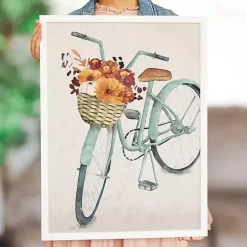 Blue Fall Bike Framed Art Print