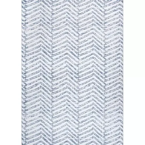 Blue Geometric Pattern Washable Runner