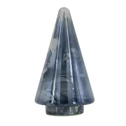 Blue Glass Cone Shaped Christmas Tree, 11.5 in.