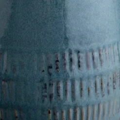 Blue Glazed Ceramic Vases, Set of 2