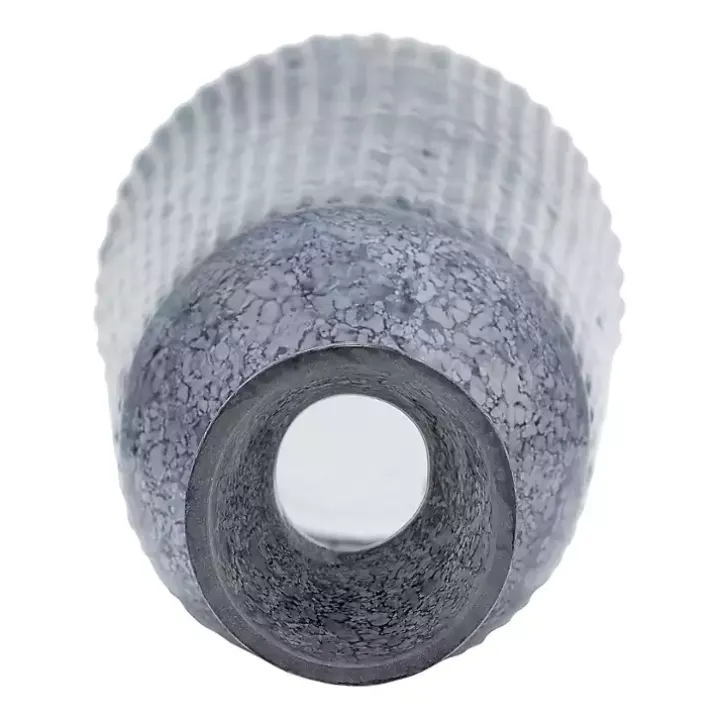 Blue Grooved Glass Vase, 20in