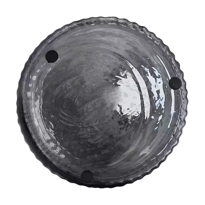 Blue Grooved Glass Vase, 16in