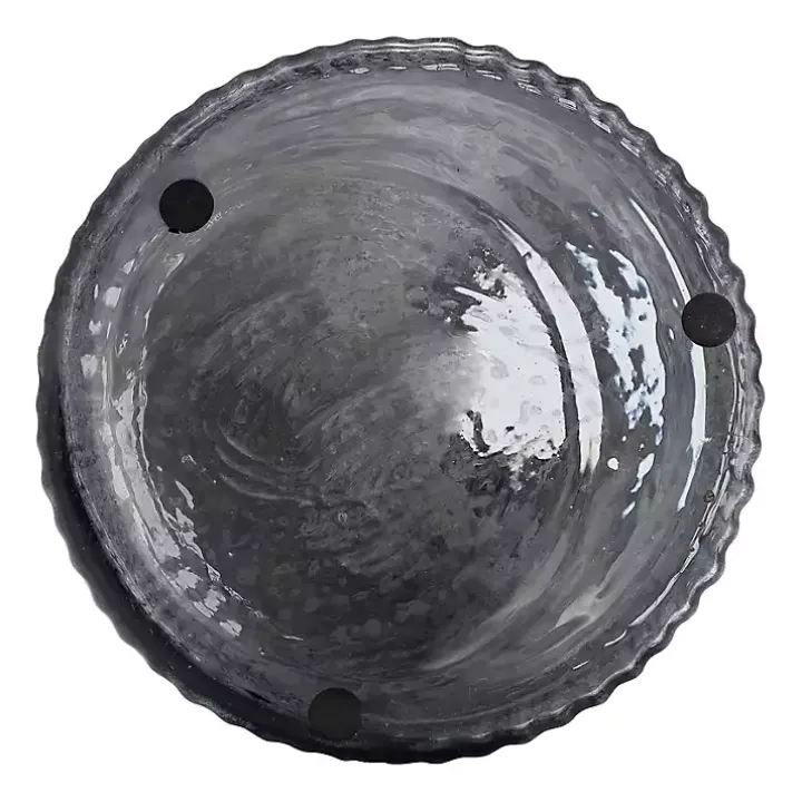 Blue Grooved Glass Vase, 20in