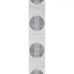 Blue Linear Geometric Washable Runner, 2x8