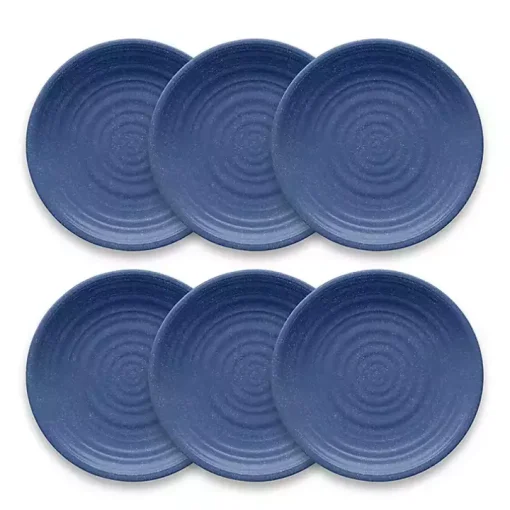 Blue Madden Melamine Dinner Plates, Set of 6