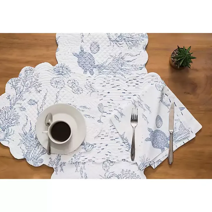 Blue Makara Reef Napkins, Set of 6