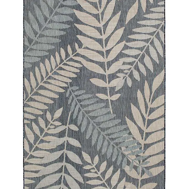 Blue Malibu Leafy Outdoor Area Rug, 7x10