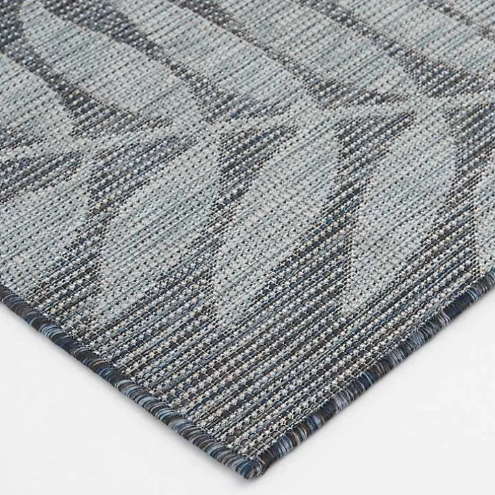 Blue Malibu Leafy Outdoor Area Rug, 7x10