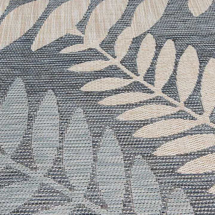 Blue Malibu Leafy Outdoor Area Rug, 7x10