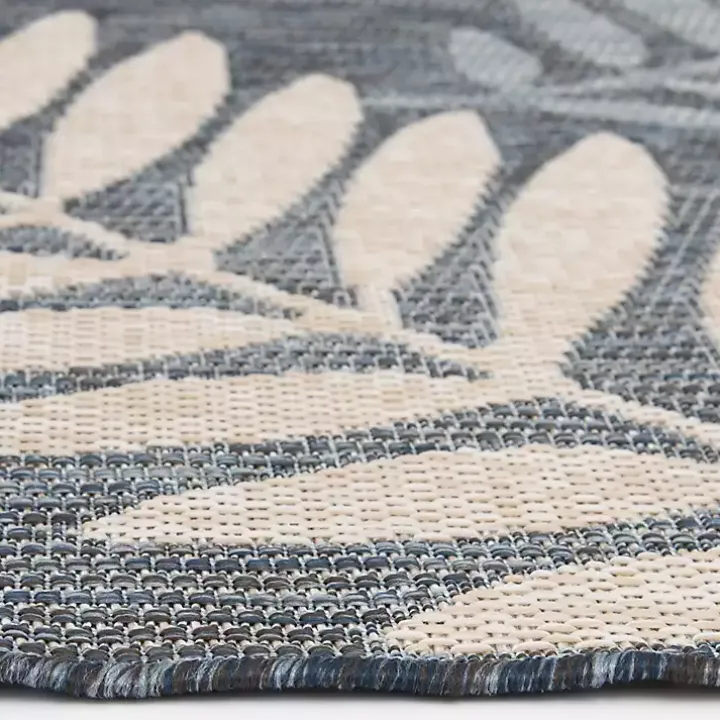 Blue Malibu Leafy Outdoor Area Rug, 7x10