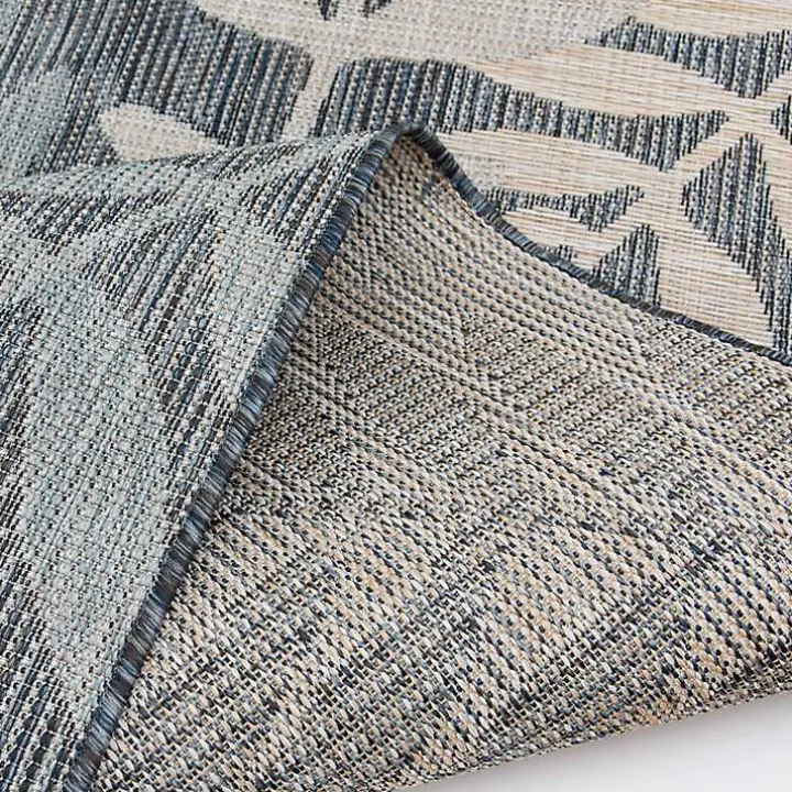 Blue Malibu Leafy Outdoor Area Rug, 7x10
