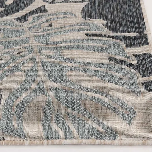 Blue Malibu Monstera Outdoor Area Rug, 7x9