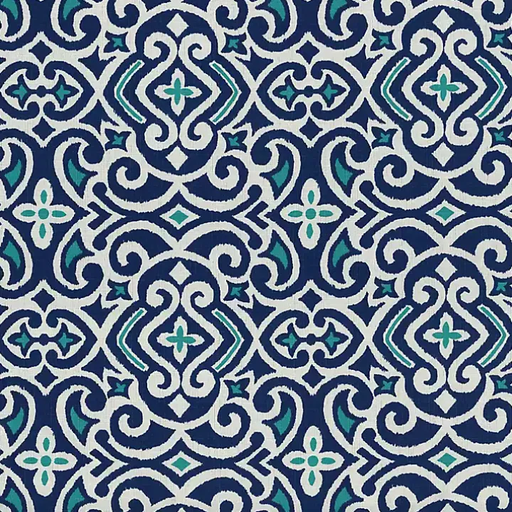 Blue Marine Damask Outdoor Cushions, Set of 2