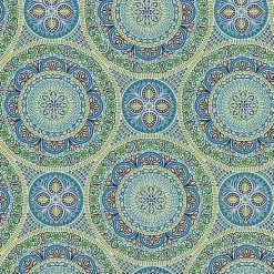 Blue Medallion Wicker Chair Cushions, Set of 2