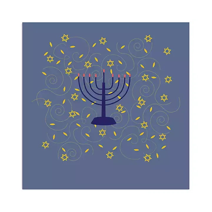 Blue Menorah Canvas Art Print