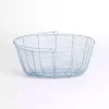 Blue Metal Wire Basket with Handle