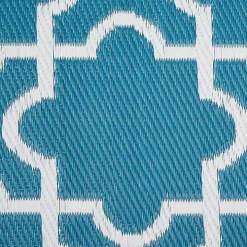 Blue Moroccan Trellis Outdoor Area Rug, 4x6