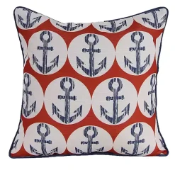 Blue Nautical Anchors Pillow